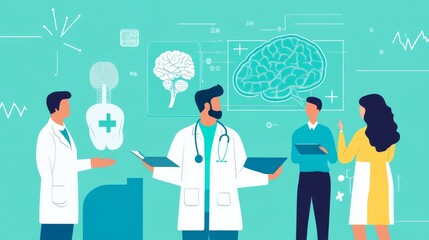 Medical conference, online education. Mentor giving scientific researching lecture for students by internet. Doctor teaching academic knowledge for hospital work. Professional occupation training