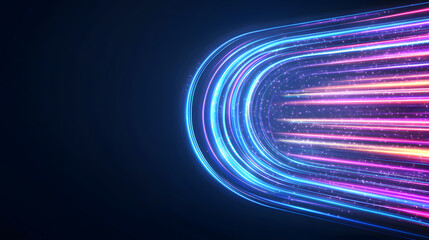 Abstract background with colorful light rays shining through a dark space, creating a vibrant and dynamic visual, symbolizing energy, creativity, and the interplay of light and color in a modern digit