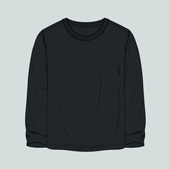 Black color Short sleeve Basic T shirt overall technical fashion flat sketch vector illustration template. Apparel clothing mock up for men's and boys.
