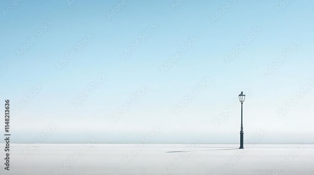 Poster isolated street lamp on a light surface.