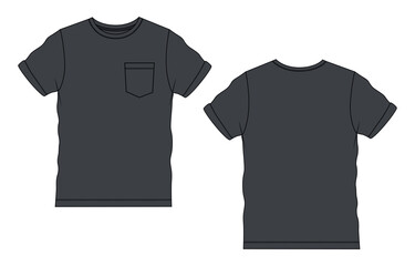 Fototapeta premium Black Color t shirt template isolate don white background