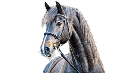 Fototapeta premium Majestic Black Horse with Bridle