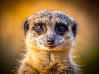 Fototapeta premium Meerkat Close Up Portrait: Wildlife Photography, African Animal, Documentary Style