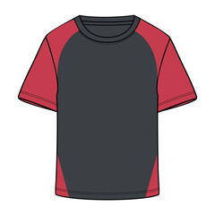 Short sleeve t shirt vector illustration template front views isolated on white back