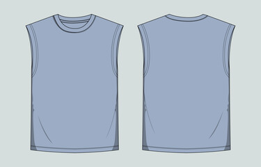 Black color  tank tops template front and back 