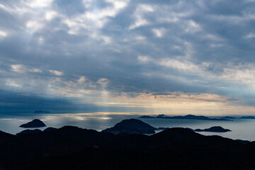 sea and islands on a cloudy day