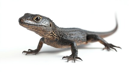Naklejka premium Close-up of a Beautiful Scaly Lizard with Intricate Skin Patterns on a Bright White Background for Nature and Wildlife Enthusiasts