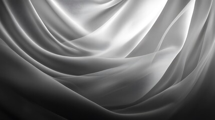 Obraz premium Flowing, smooth gray fabric.