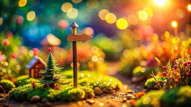 Miniature Arrow Sign, Tilt-Shift Photography, Whimsical Road Sign, Tiny Arrow, Diecast Arrow, Model Arrow,  Perspective Photography, Small Scale Arrow, Tabletop Arrow