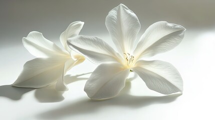 Elegant White Flowers on Soft Background, Capturing Natural Beauty and Serenity in Minimalist Style, Perfect for Home Decor or Artistic Projects