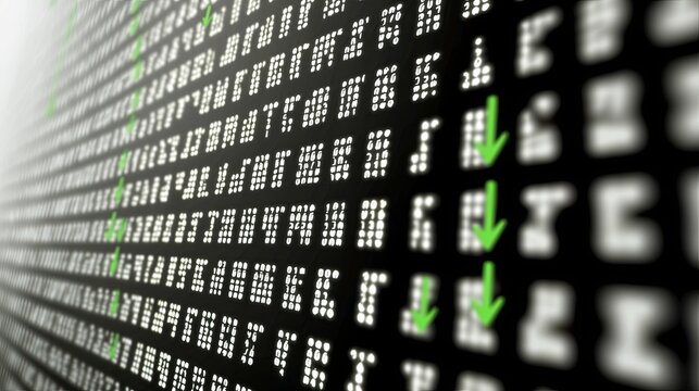 A digital display shows numerical data with green checkmarks, symbolizing successful operations or validations. - Powered by Adobe