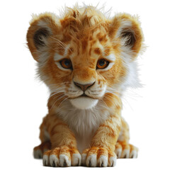 Obraz premium A cute baby tiger is sitting on its back legs