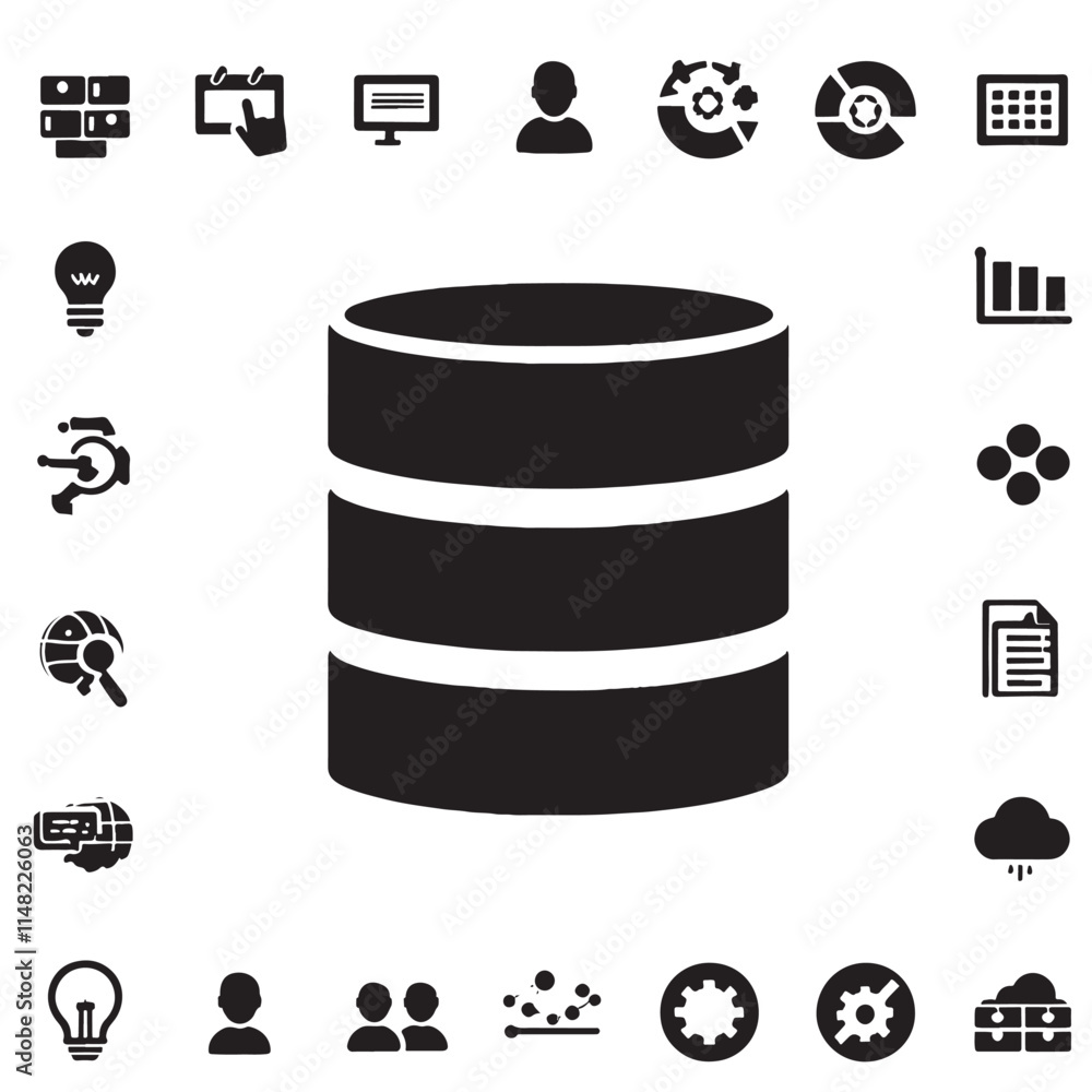 Poster database icon design.