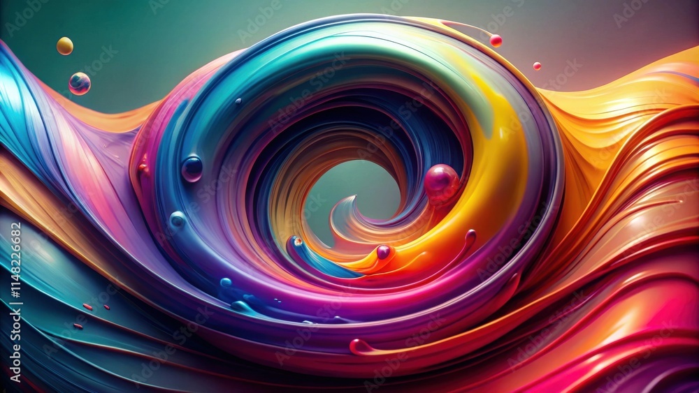 Poster abstract swirling rainbow hues a vibrant visual symphony of color and motion