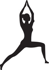 Fototapeta premium Yoga silhouette vector art illustration. Yoga vector icon.