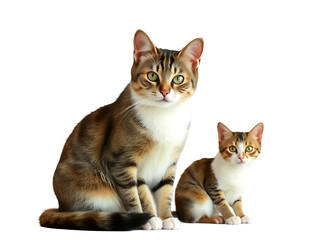 Obraz premium Cat on white background. Cats isolated on white background. Cats and kittens concept 