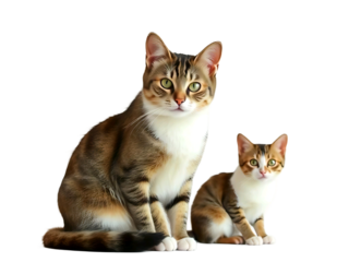 Cat on white background. Cats isolated on white background. Cats and kittens concept 