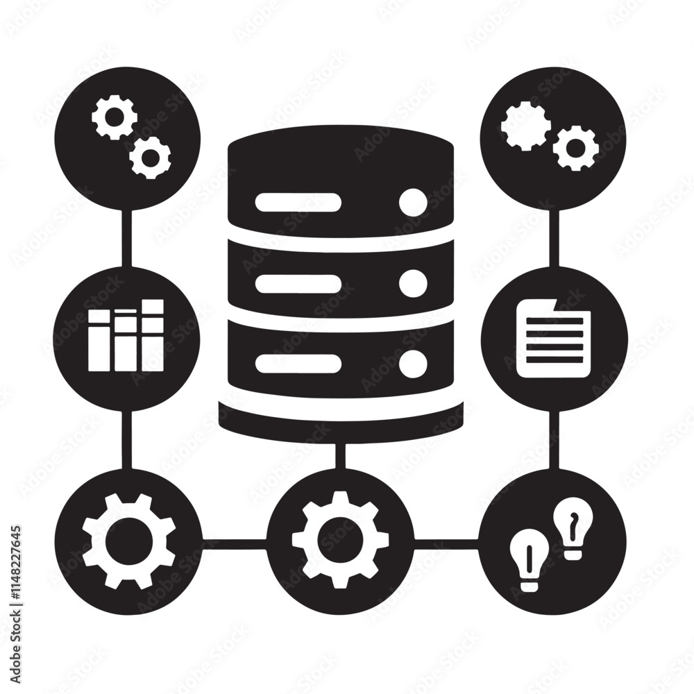 Poster database system infographic.