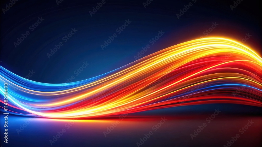 Aufkleber Abstract Colorful Light Streaks Flowing in a Dynamic Wave Pattern