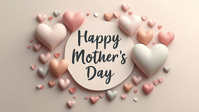Happy Mother's Day graphic with hearts