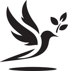 Fototapeta premium Dove carrying olive branch.