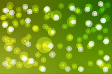 Green abstract background with circular patterns and water-inspired elements featuring bubbles and liquid drops