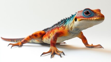 Fototapeta premium Colorful Fantasy Lizard with Vibrant Patterns and Textures Showcasing Intricate Details in a Studio Setting for Creative Projects and Illustrations