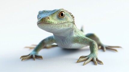 Naklejka premium Close-up View of an Intricate Reptile with Vibrant Scales and Unique Features, Capturing the Beauty of Nature in Detail for Wildlife Enthusiasts