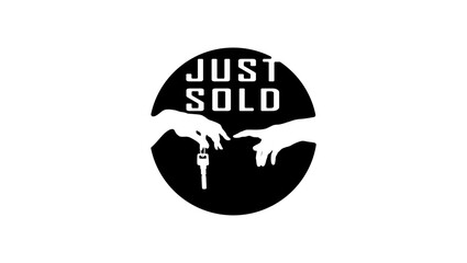 just sold stamp , black isolated silhouette