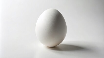 Minimalist White Egg Photography: Pure White Background, Studio Shot, Clean Aesthetic, Simple Egg Image, Product Photography, Food Photography, Close-up Egg,  Macro Egg, White Object,  Egg Still Life