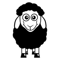 Black Sheep Small Cute Cute Lamb Cool Comic Sweet Design Lover Art Vector Illustration Card T-Shirt Poster Sticker Graphic Print Decorative Drawing Isolated Logo Decoration Symbol Creative Cool Style
