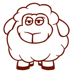 Obraz premium Sheep Baby Standing Bored Tired Cartoon Comic Cool Design Lover Art Vector Illustration Card T-Shirt Poster Sticker Graphic Print Decorative Drawing Isolated Logo Decoration Symbol Creative Cool Style