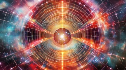 Obraz premium Cosmic Energy Burst in Abstract Space