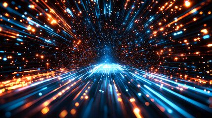 Naklejka premium Abstract light streaks and particles.