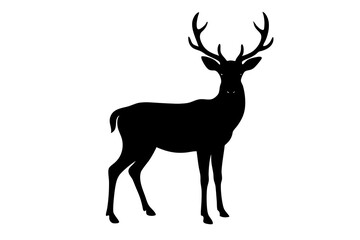 Obraz premium deer silhouette isolated on white