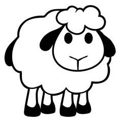 Sheep Baby Standing Cute Lamb Child Cool Comic Design Lover Art Vector Illustration Card T-Shirt Poster Sticker Graphic Print Decorative Drawing Isolated Logo Decoration Symbol Creative Cool Style
