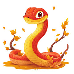 chinese new year, cartoon snake, cute, adorable, transparent background