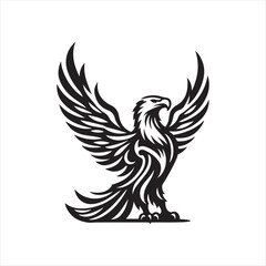 Fototapeta premium eagle silhouette vector clip art logo design
