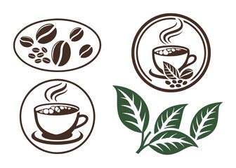 Simple Coffee Icons Set for Branding or Design