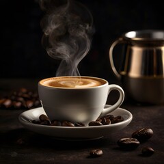 Fototapeta premium Espresso with Dark background