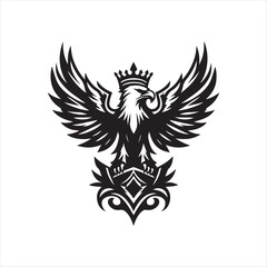 eagle silhouette vector clip art logo design