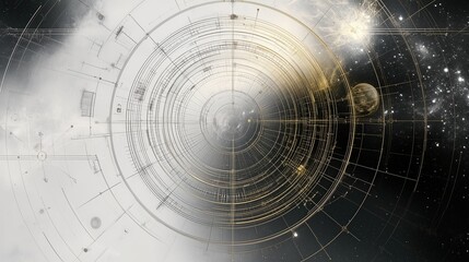 Fototapeta premium Cosmic Patterns and Celestial Elements Design