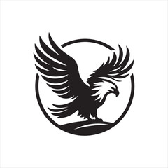 eagle silhouette vector clip art logo design