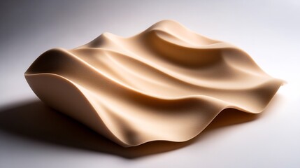 Beige Wavy Surface Abstract Form