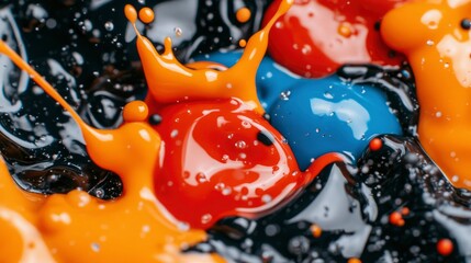 Vibrant Color Explosion Abstract Paint Splash Macro