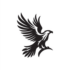 eagle silhouette vector clip art logo design