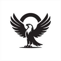 eagle silhouette vector clip art logo design