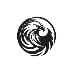 eagle silhouette vector clip art logo design