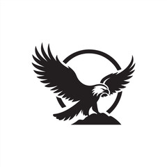 eagle silhouette vector clip art logo design