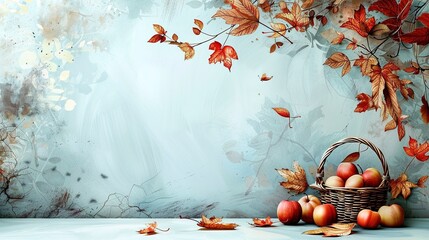 autumn background with pumpkins